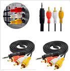2X 3.5mm Aux Male to 3 RCA Male Stereo Audio Sound AV Cable for TV VCR DVD NEW
