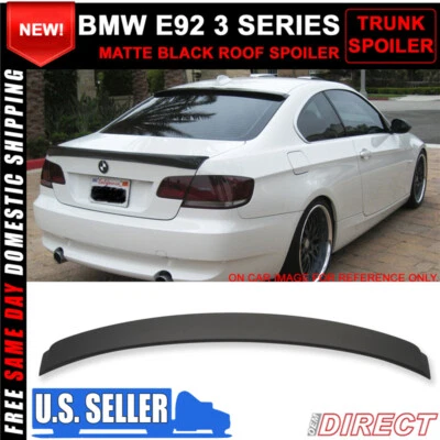 Fits 07-13 BMW E92 3 Series Painted Matte Black Rear Window Roof Spoiler - ABS - Image 1 of 4