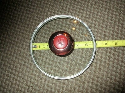 Paula Dean 6,5” Llanta exterior/6” llanta interior tapa de vidrio de repuesto perilla de cobre roja Foto 1 de 2