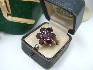 GORGEOUS VINTAGE SOLID STERLING SILVER 4.2 CARAT GARNET DRESS RING SIZE N 6.5 - Picture 1 of 10