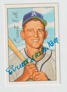 Skeeter Kell - Autografo originale firmato 1952 Bowman ristampa - A's - morto 2015 - Foto 1 di 1
