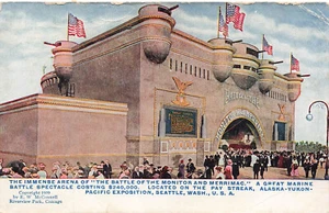 SEATTLE WA AYPE BATTLE MONITOR & MERRIMACON PAY STREAK VINTAGE POSTCARD 110923 S - Picture 1 of 2