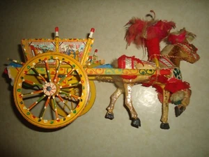 Homemade colorful Horse And Buggy 16 inches long - Picture 1 of 5