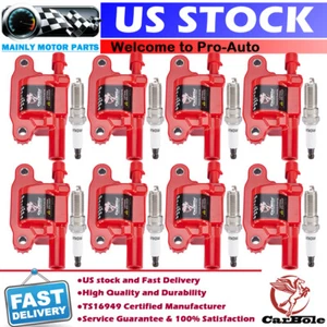 Square Ignition Coils & Spark Plugs For Chevy Silverado Suburban Tahoe 5.3L 6.2L - Foto 1 di 17