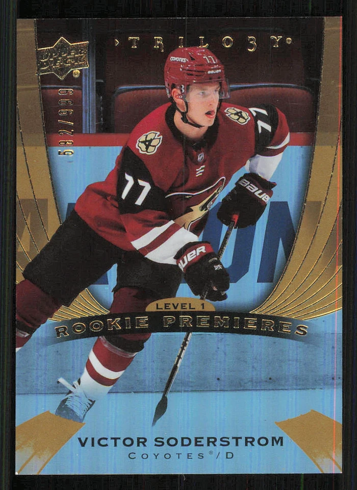 2020-21 Upper Deck Trilogy #77 Victor Soderstrom RC /999 - Image 1 of 2