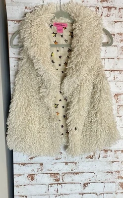 Betsey Johnson Womens Cream Faux Fur Shearling Gillet Vest Size S - Image 1 of 3