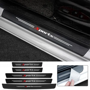 5x Car Carbon Fiber Door Plate Sill Scuff Cover Anti Scratch Sticker Accessories - Picture 1 of 15
