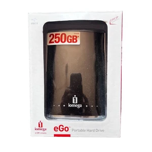Iomega eGo Portable Hard Drive 250GB FireWire 400 USB 2.0 Mac/PC Black New - Picture 1 of 9