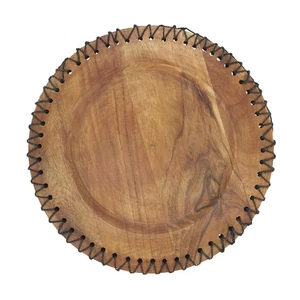 Caricatore in legno con bordo cucito rustico (set di 4) - Foto 1 di 4