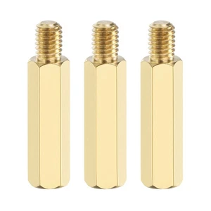 3 Pezzi Viti Distanziali Filettate Maschio a Femmina M6 x 35mm + Standoff Esagonale Ottone 8mm - Foto 1 di 7
