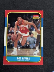 1986-87 Fleer #91 Doc Rivers ROOKIE RC Basketball Card 86-87 Hawks - Picture 1 of 2
