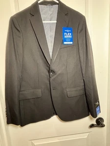 HAGGAR THE ACTIVE SERIES  SUIT JACKET 38 ULTRA SLIM FIT BLACK HIDDEN POCKET NWT - Picture 1 of 13