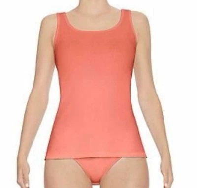 SPANX Show Topper Peach Ribbed Tank Top w/ Built In BodySuit Womens US Medium - Image 1 of 4