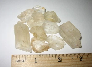 10 SMALL NATURAL ROUGH GEM 0.6-1.1" GOLDEN PETALITE CRYSTALS FROM BRAZIL 52grams - Picture 1 of 4