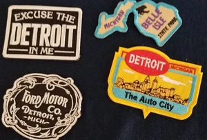 4 pc. Detroit Michigan Based Embroidered Patch misc size 3"-3.5" - Picture 1 of 2