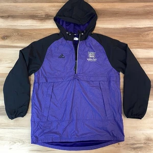 Adidas Weber State Wildcats Pullover Anorak Jacket Purple Black Large - Picture 1 of 12