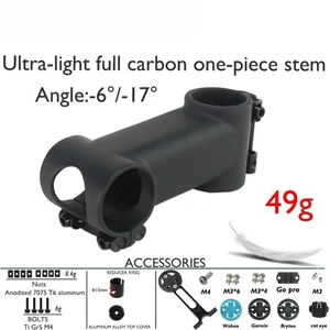 -6/17 Degree IX2 Bicycle Stem Fork 28.6/31.8mm Carbon Ultralight 80-120mm - Picture 1 of 43