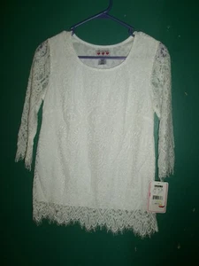 NWT white lace tunic top / shirt Size XS (Xtra-Small) - Picture 1 of 3
