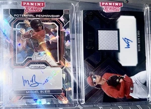 2023 Panini Prizm Baseball Cracked Ice Miguel Bleis, & Select Patch Won-Bin Cho - Bild 1 von 2