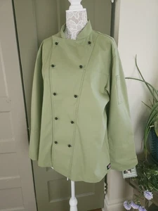 Dickies NWT Cucumber Green Executive Chef Coat Size 44 Workwear Cooking - Picture 1 of 16