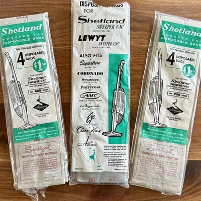 LOT of 15 Vintage MCM Shetland Sweeper Vacuum Vac Disposable Bags 800 Series - Image 1 of 2