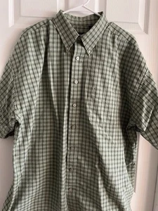 Van Heusen Hemd Herren 2XLT grün kariert Button Down Kurzarm - Bild 1 von 5