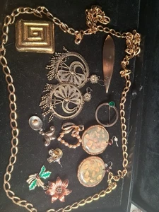 Lote de broches, colgantes y pulsera vintage sin marca - Imagen 1 de 5