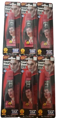 LOTE DE 6 Rubíes Sangre de Vampiro Tubo de 1 oz. Halloween o teatro. NUEVO. Foto 1 de 4