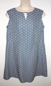 Nuevo con etiquetas Precio de venta sugerido por el fabricante $138 - Vestido de turno para mujer TAHARI de ASL, azul marino/blanco, tallas grandes - Imagen 1 de 3