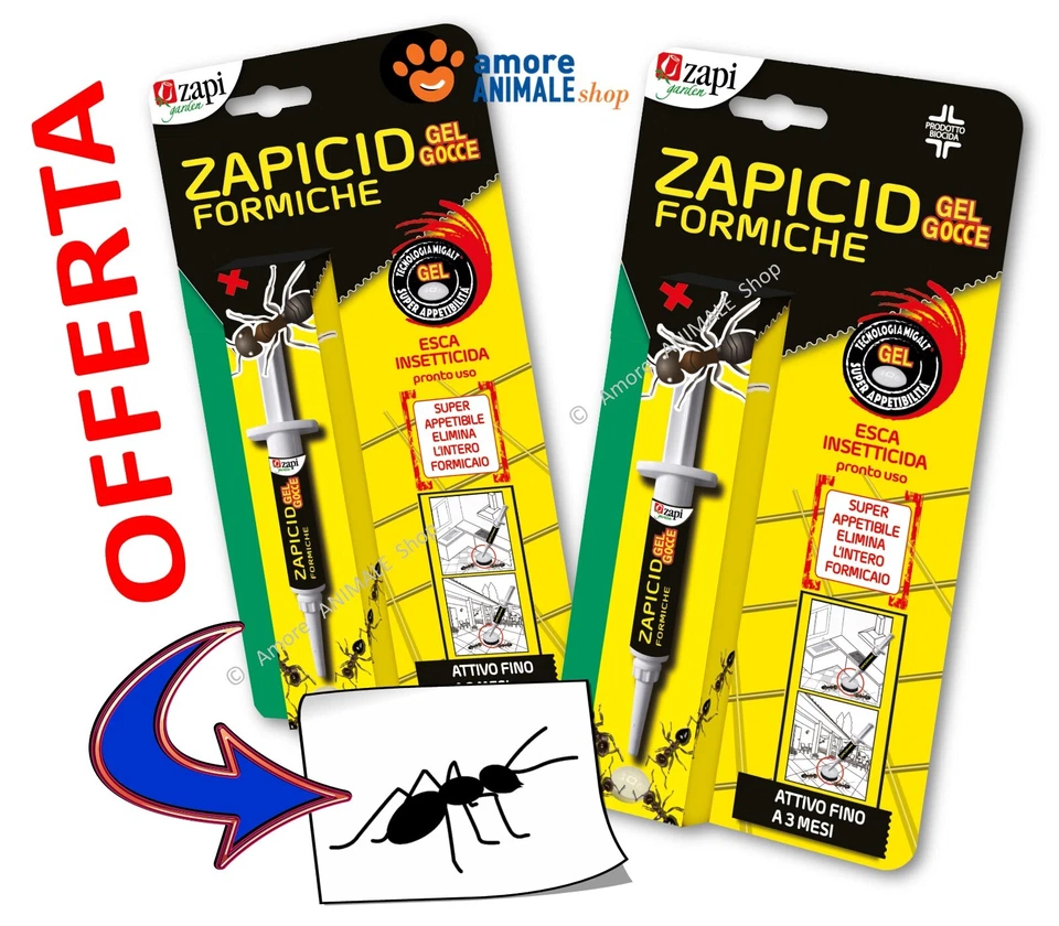 Zapi ZAPICID GEL ESCA FORMICHE - SIRINGA 5 Grammi - INSETTICIDA Pronto all' USO
