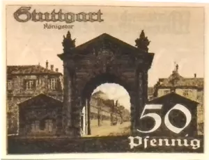 1921 Alemania STUTTGART 50 Phennig dinero de emergencia/billete de banco UNC - Imagen 1 de 2