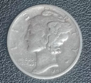 1941 P Mercury Winged Liberty Head Dime 90% - Picture 1 of 3