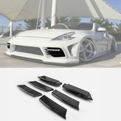 For Nissan 370Z Z34 WBS Style FRP Unpainted Front Bumper Vented Intake Fin Kits  - Image 1 of 4
