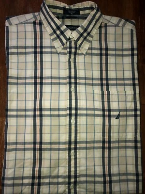 Men's Nautica Long Sleeve Multi Color Plaid Button Front Shirt Size XL - Image 1 of 2