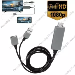 1080P HDMI Mirroring Cable Phone to TV HDTV Adapter Cord for iPhone iPad Android - Picture 1 of 9