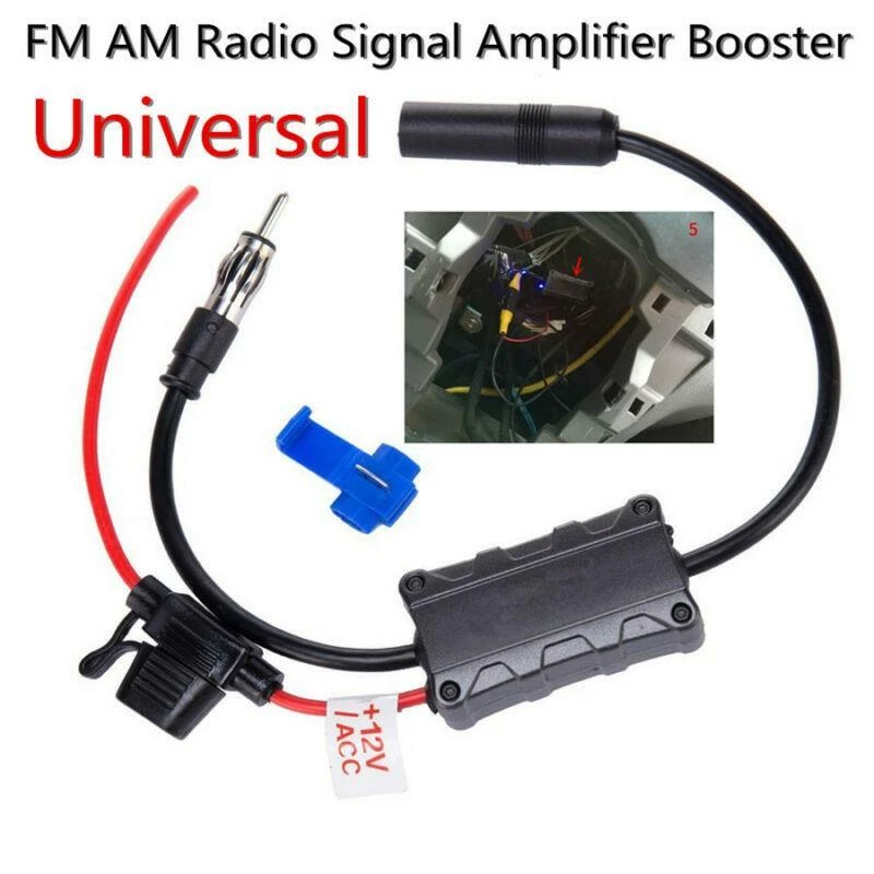 Amplificador de señal de radio FM AM antena estéreo para automóvil SUV amplificador AMP fortalecer 12VDC Foto 1 de 4
