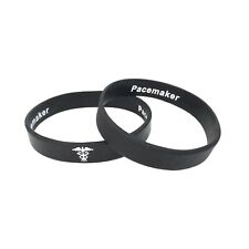 Pacemaker Hidden Message Medical Alert Wristband ID Silicone Mens Women's Ladies