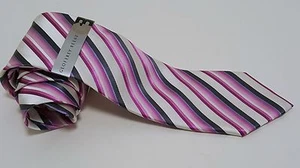 Geoffrey Beene NEW Purple Blue Striped Men's Neck Tie Silk $59 A2412 - Picture 1 of 1