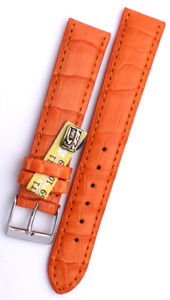 18mm Louisiana ALLIGATOR KROKOBAND Germany Vintage orange Uhrenband 18/16mm