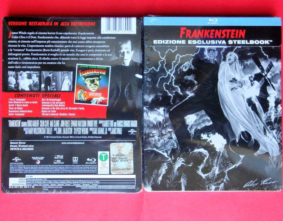 Blu ray Disc Steelbook Frankenstein Boris Karloff Rare Metalbox Alex Ross Horror - Image 1 of 1