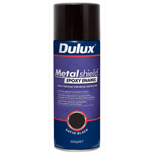 Dulux 300g Metalshield Epoxy Enamel Spray Paint Satin Black