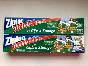 1999 Ziploc Easy Zipper Holiday Gifts & Storage 9 Medium Shirt Box Size Bags