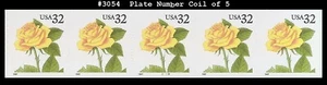 USA3 #3054 MNH PNC5 Pl #2333 Yellow Rose s/a - Picture 1 of 1