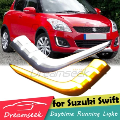 LED DRL Daytime Running Light For Suzuki Swift 14-16 Fog Lamp Turn Signal Light - Image 1 of 4