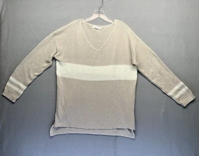 Honey Punch women cream tan long sleeve v neck light weight sweater size L - Image 1 of 4