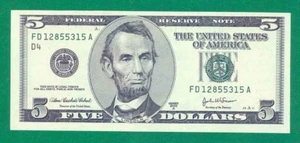 $5 2003-A 1 FD/A BLOCK (fw) CLEVELAND CU. P-1. - Picture 1 of 3