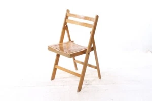 Old Folding Chair Camping Garden Wood - Picture 1 of 11