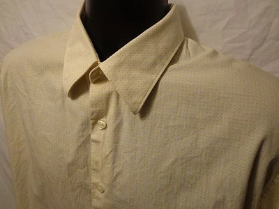 Perry Ellis Size XL Button Down Shirt Light Yellow Polka Dot Extra Large  - Image 1 of 4