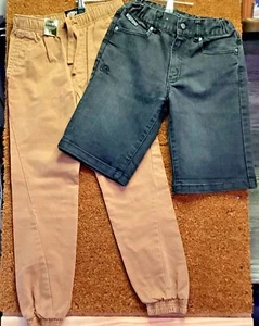 Boys Piping Hot Surf Bundle Mustard Pants Size 7 and Black Denim Shorts Size 9 - Picture 1 of 12