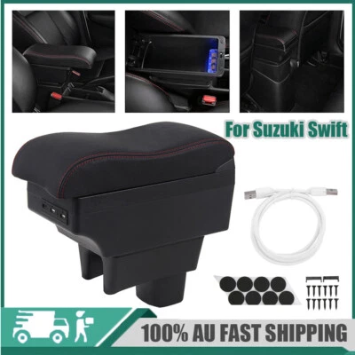 For Suzuki Swift 2005-2023 Center Central Storage Console Seat Black Armrest Box - image 1 of 4